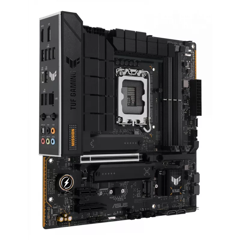 Motininė plokštė ASUS TUF GAMING B760M-PLUS WIFI II — Intel B760, LGA 1700, micro ATX, DDR5, 4 DIMM, Wi‑Fi 6E, 2.5 Gb LAN
