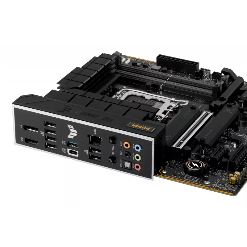 Motininė plokštė ASUS TUF GAMING B760M-PLUS WIFI II — Intel B760, LGA 1700, micro ATX, DDR5, 4 DIMM, Wi‑Fi 6E, 2.5 Gb LAN