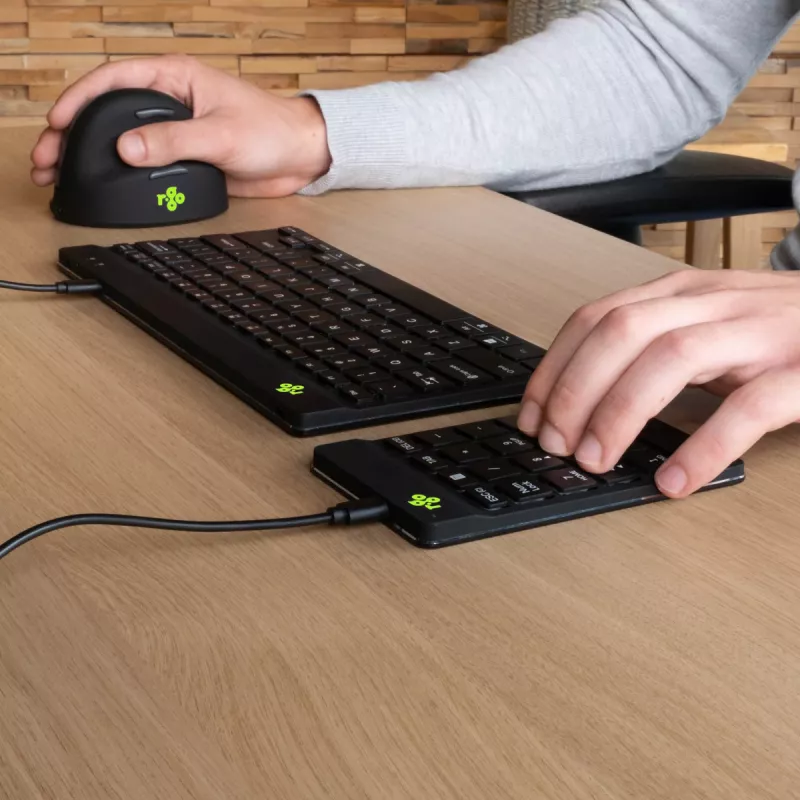 R-Go Tools Skaitmeninė klaviatūra R-Go Numpad Break, ergonominė skaitmeninė klaviatūra su pertraukų programine įranga, laidinė, juoda