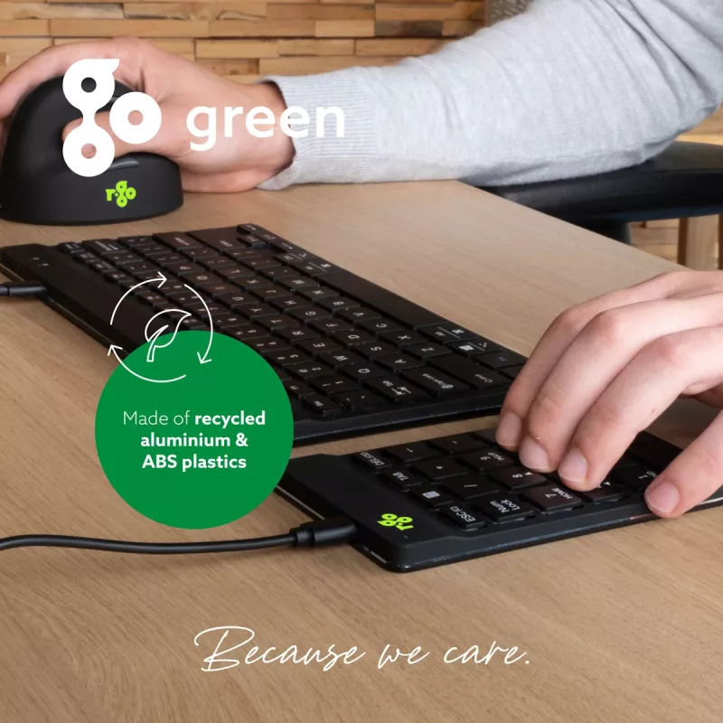 R-Go Tools Skaitmeninė klaviatūra R-Go Numpad Break, ergonominė skaitmeninė klaviatūra su pertraukų programine įranga, laidinė, juoda