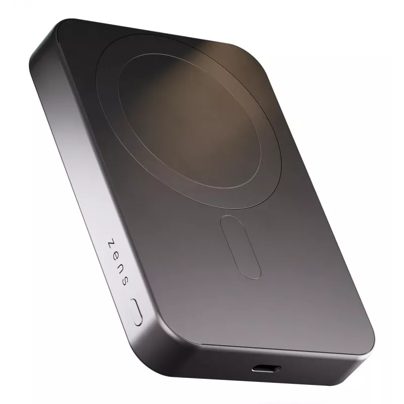 ZENS Powerbank plonas Qi2 Al 10000mAh Juoda
