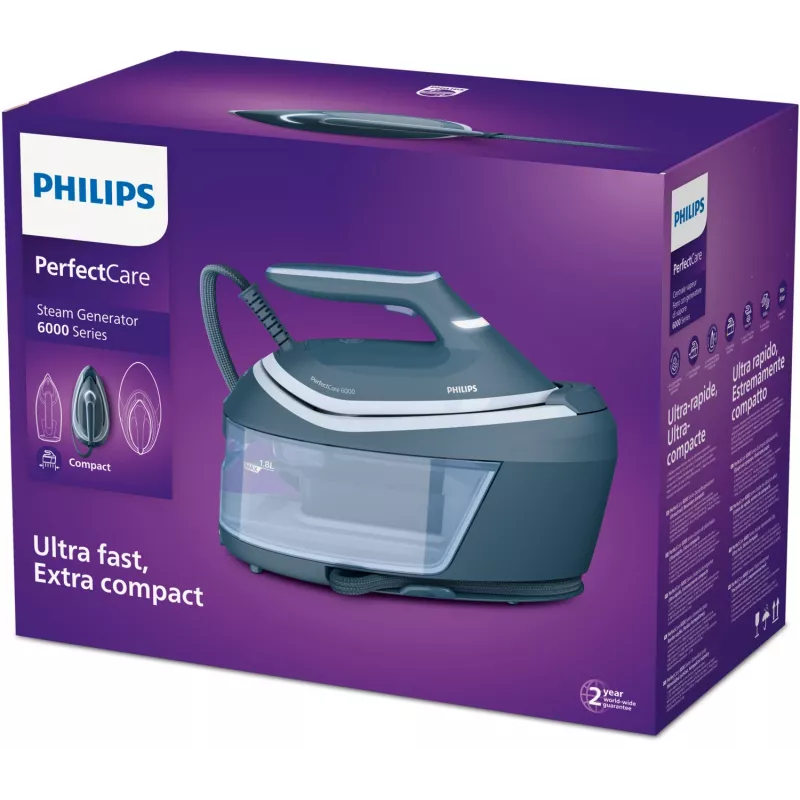 “Philips 6000” serijos garinimo stotis PSG6042/20 2400 W 1,8 l SteamGlide Advanced Mėlyna
