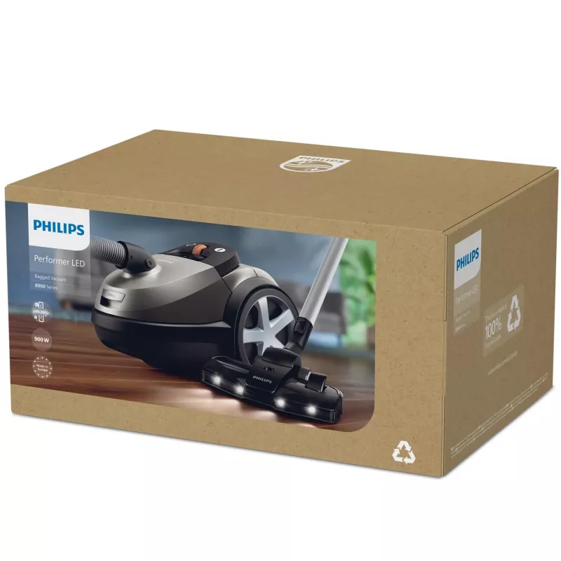 Philips 8000 serija XD8152/12 dulkių siurblys 4 L cilindrinis siurblys sausam valymui 900 W dulkių maišelis