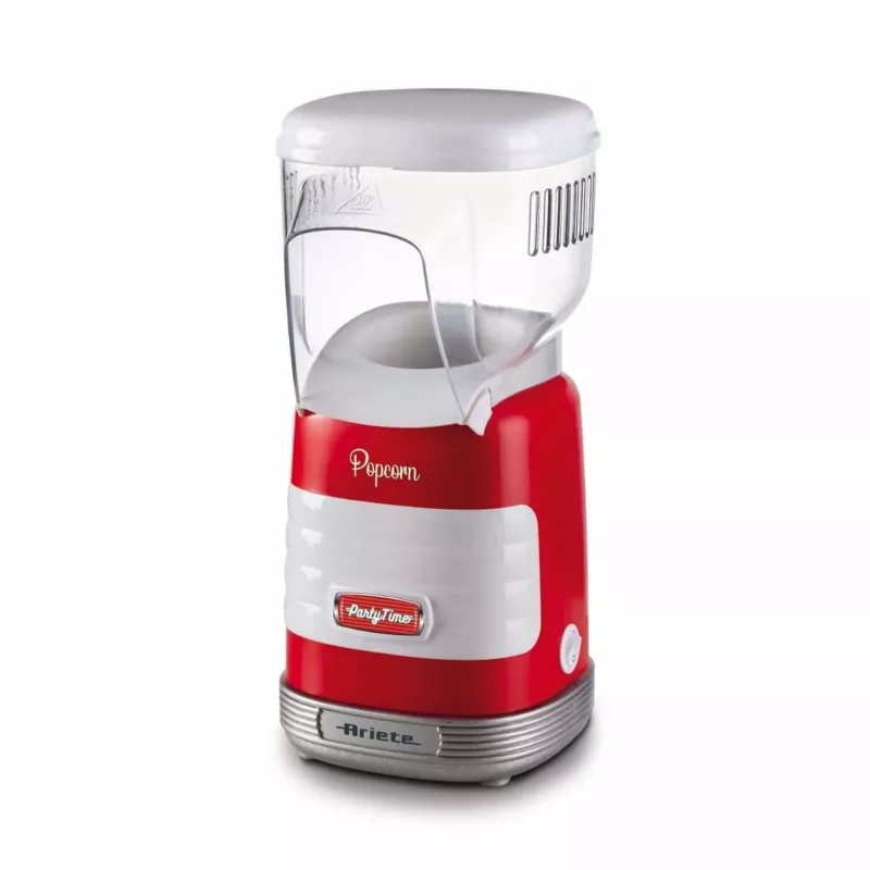 Ariete 2956, Pop Corn Party Time, Pop Corn Machine, Bursts 60gr of Corn for Pop Corn in 2 minutes with Hot Air, Fat Free, 1000 Watt, Red