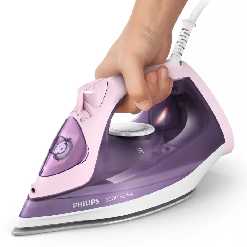 Philips 3000 serijos DST3020/30 lygintuvas, garinis lygintuvas, keraminis padas, 2200 W, rožinis, violetinis