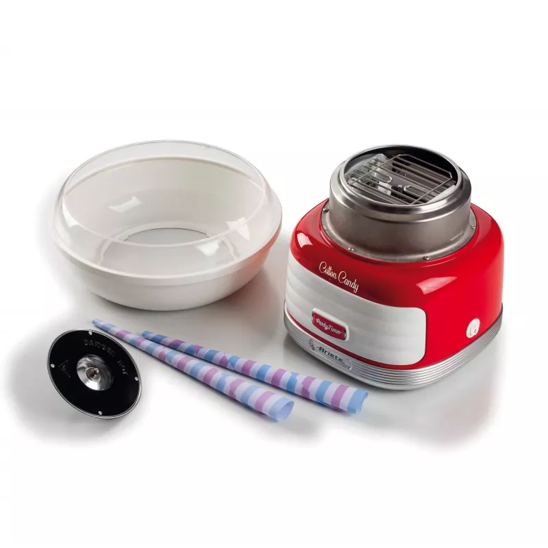 Ariete Cotton Candy saldainių vatos aparatas, 450 W, raudonas, raudonas, kieti saldainiai, granuliuotas cukrus, 500 W, 280 mm, 280 mm, 265 mm