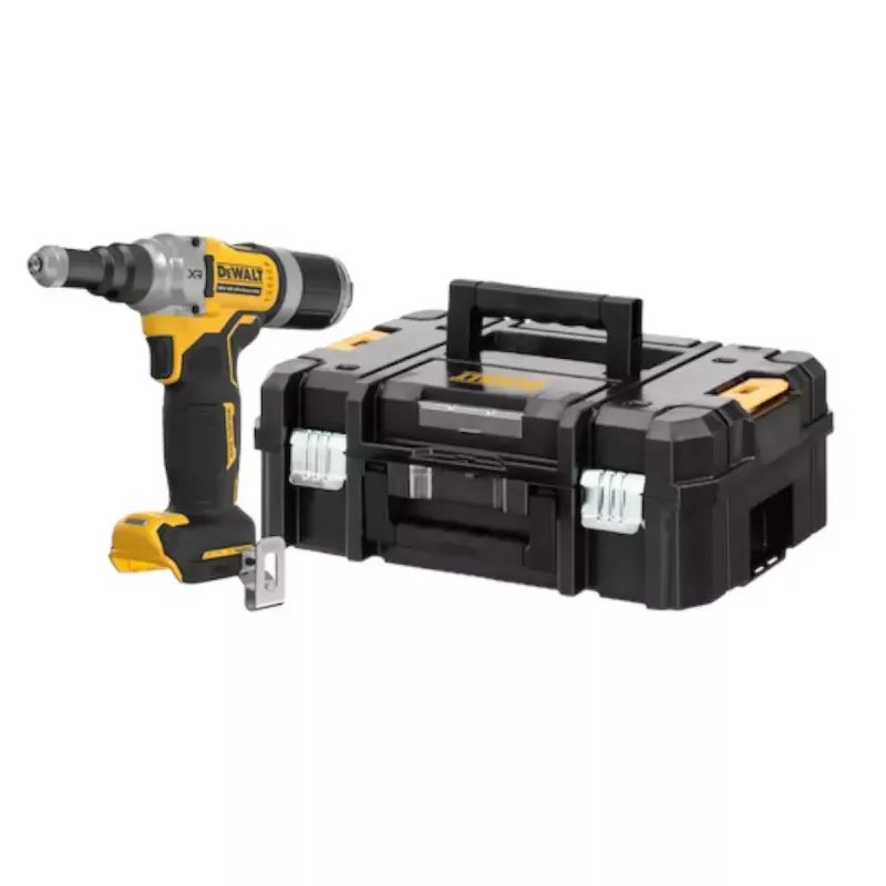 Akumuliatorinė kniedžių sklendė DeWalt DCF414NT-XJ — baterijomis maitinamas kniedijimo įrankis, nešiojamas