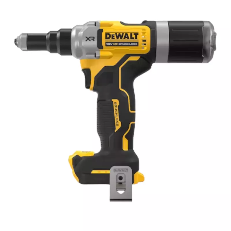 Akumuliatorinė kniedžių sklendė DeWalt DCF414NT-XJ — baterijomis maitinamas kniedijimo įrankis, nešiojamas