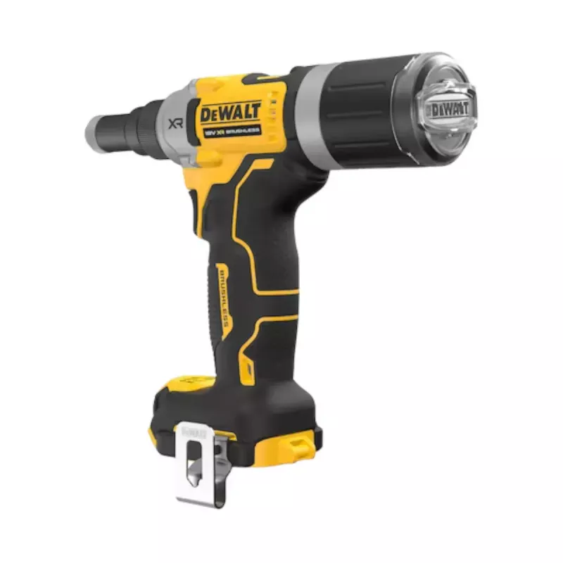 Akumuliatorinė kniedžių sklendė DeWalt DCF414NT-XJ — baterijomis maitinamas kniedijimo įrankis, nešiojamas