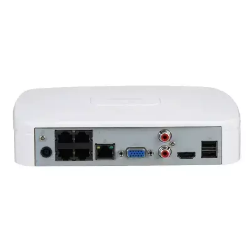 Tinklo vaizdo registratorius DAHUA NVR4104-P-EI — 4 kanalų NVR, iki 3840×2160, SATA HDD, 1U, baltas