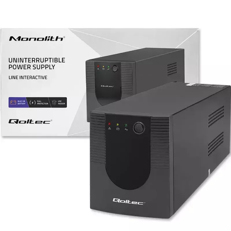 Qoltec UPS 53776 Line-Interactive 1,5 kVA 900 W 4 kintamosios srovės lizdų