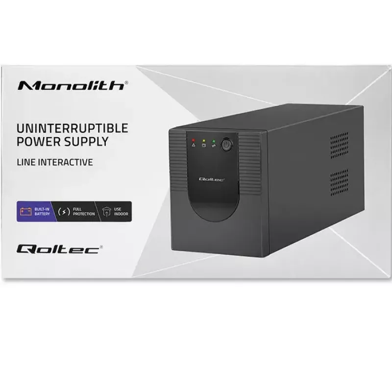 Qoltec UPS 53776 Line-Interactive 1,5 kVA 900 W 4 kintamosios srovės lizdų