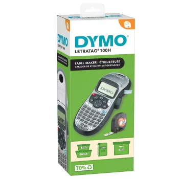 DYMO LetraTag LT-100H rankinis etikečių spausdintuvas | ABC klaviatūros etikečių spausdintuvas su lengvai naudojamu 13 simbolių LCD ekranu | namams ar biurui | sidabrinis