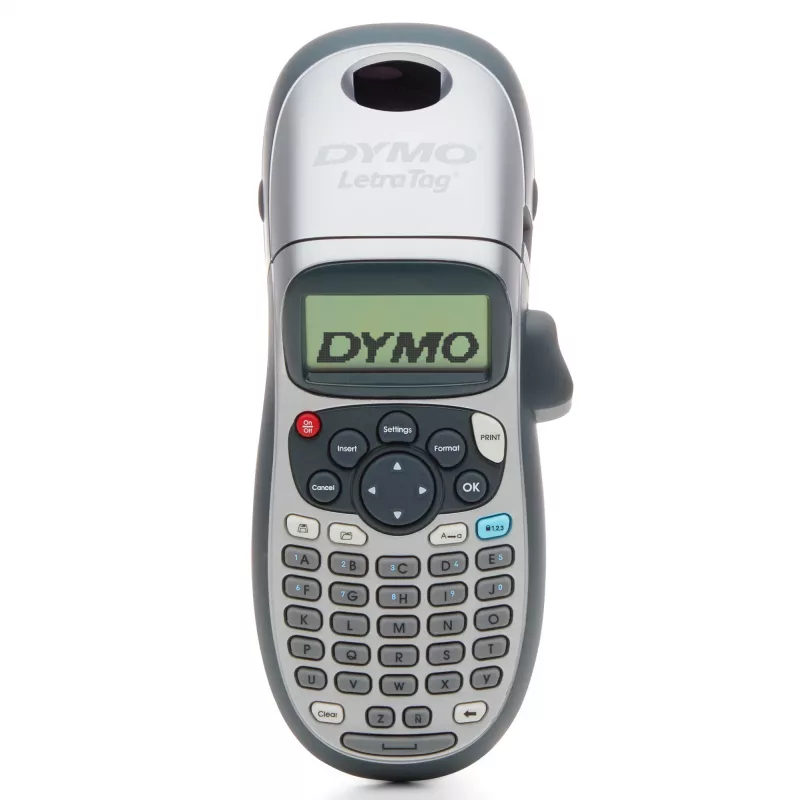 DYMO LetraTag LT-100H rankinis etikečių spausdintuvas | ABC klaviatūros etikečių spausdintuvas su lengvai naudojamu 13 simbolių LCD ekranu | namams ar biurui | sidabrinis