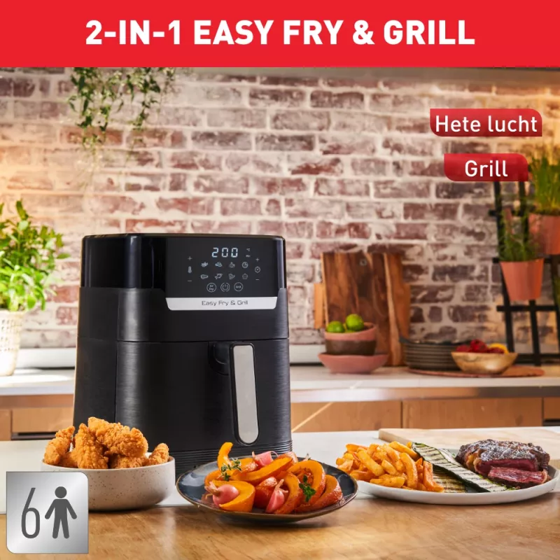 Tefal Easy Fry & Grill EY5058 Single 4.2 L atskirai stovintis 1550 W karšto oro gruzdintuvė Juoda