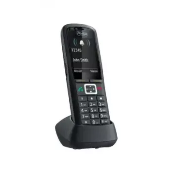DECT ragelis Auerswald COMfortel M-730 — belaidis stalinis telefonas, 2,4 colio ekranas, laisvų rankų įranga, skambintojo ID, SMS, juodas