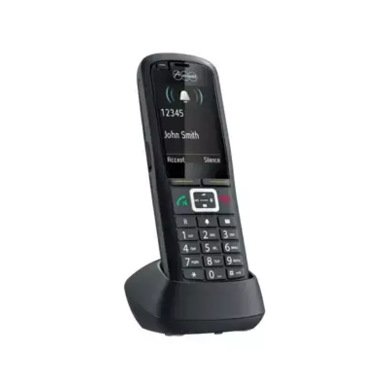 DECT ragelis Auerswald COMfortel M-730 — belaidis stalinis telefonas, 2,4 colio ekranas, laisvų rankų įranga, skambintojo ID, SMS, juodas