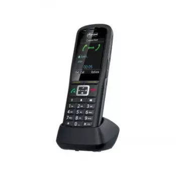 DECT ragelis Auerswald COMfortel M-730 — belaidis stalinis telefonas, 2,4 colio ekranas, laisvų rankų įranga, skambintojo ID, SMS, juodas
