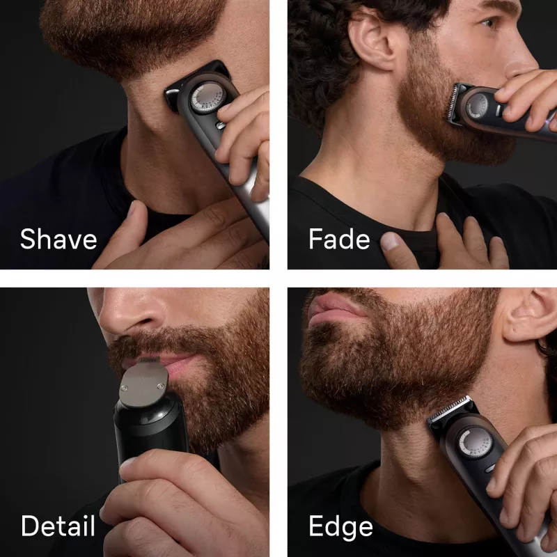 Braun BeardTrimmer 9 BT9560 barzdaskutė Baterija 52 2 cm Drėgnam ir sausam naudojimui Juoda, Sidabrinė