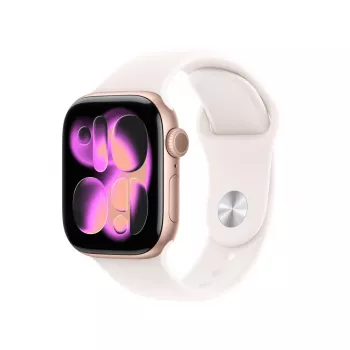 APPLE Watch Series 11 GPS + Cellular 42mm rožinio aukso aliuminio korpusas su šviesiai rausvu sportiniu dirželiu M/L