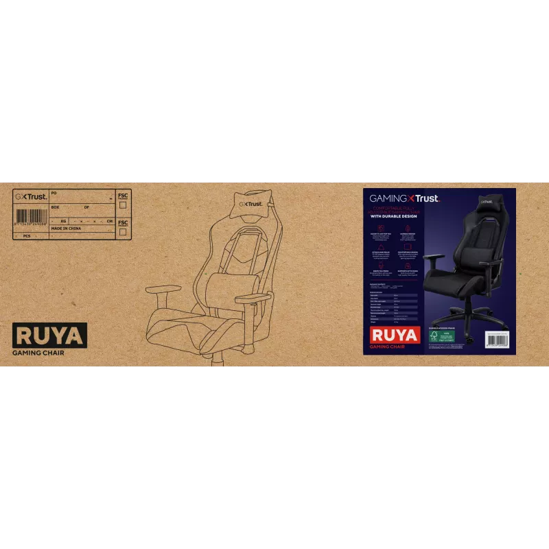 Trust GXT 714 RUYA universali žaidimų kėdė, juoda