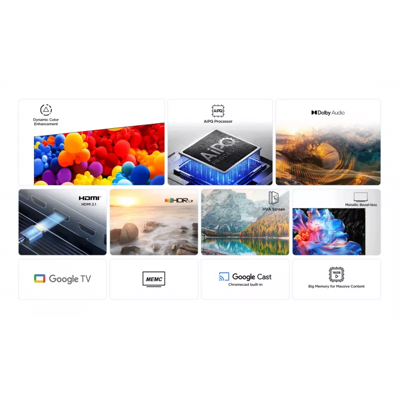 TCL 55P69K TV 139,7 cm (55 coliai) 4K Ultra HD išmanusis televizorius Wi-Fi juodos spalvos