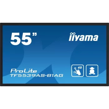iiyama TF5539AS-B1AG Skelbimų ekranas Kiosko dizainas 138,7 cm (54,6 col.) LED 435 cd/m² 4K Ultra HD Juoda Liečiamasis ekranas Integruotas procesorius Android 11 24/7