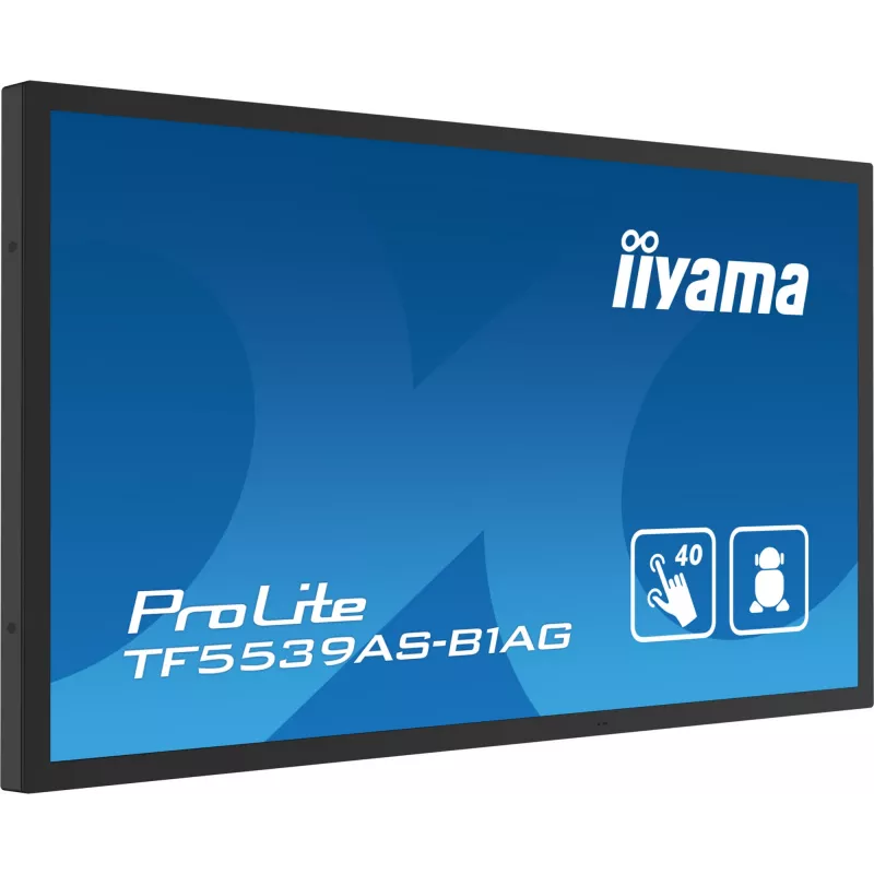 iiyama TF5539AS-B1AG Skelbimų ekranas Kiosko dizainas 138,7 cm (54,6 col.) LED 435 cd/m² 4K Ultra HD Juoda Liečiamasis ekranas Integruotas procesorius Android 11 24/7