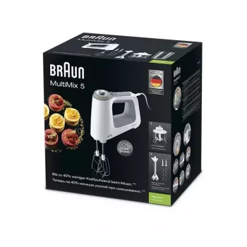 Braun MultiMix 5 HM 5137 rankinis plakiklis 750 W pilka, balta
