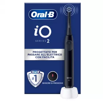 Oral-B iO 2 suaugusiųjų besisukantis dantų šepetėlis, juodas