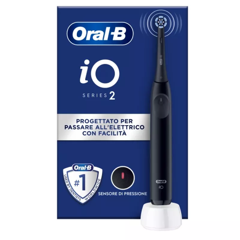 Oral-B iO 2 suaugusiųjų besisukantis dantų šepetėlis, juodas