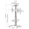 Equip 650602 37-70“ 90° pasukamas vieno ekrano LFD vežimėlis, 50 kg, 94 cm (37 col.), 177,8 cm (70 col.), 200 x 200 mm, 600 x 400 mm, -12 - 5°