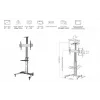 Equip 650602 37-70“ 90° pasukamas vieno ekrano LFD vežimėlis, 50 kg, 94 cm (37 col.), 177,8 cm (70 col.), 200 x 200 mm, 600 x 400 mm, -12 - 5°