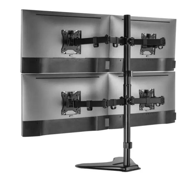 Equip 17 inch-32 inch reguliuojamas keturių monitorių stalinis stovas