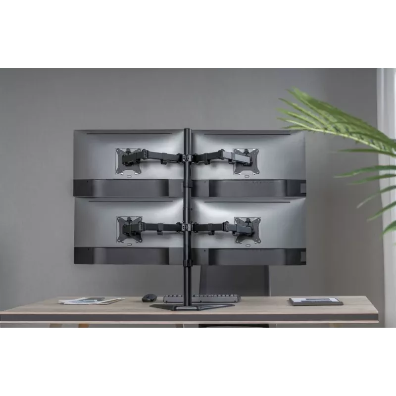 Equip 17 inch-32 inch reguliuojamas keturių monitorių stalinis stovas