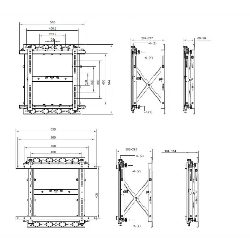 Equip 19 col.–55 col. „Push-In Pop-Out“ TV sieninio laikiklio kronšteinas, 50 kg, 48,3 cm (19 col.), 139,7 cm (55 col.), 100 x 100 mm, 600 x 400 mm, 0–10°
