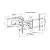 Equip 37 colių–90 colių pakreipiamas/sukamas TV sieninis laikiklis, 200 x 200 mm, 816 x 410 mm, -15 - 5°, -60 - 60°, plienas, juodas