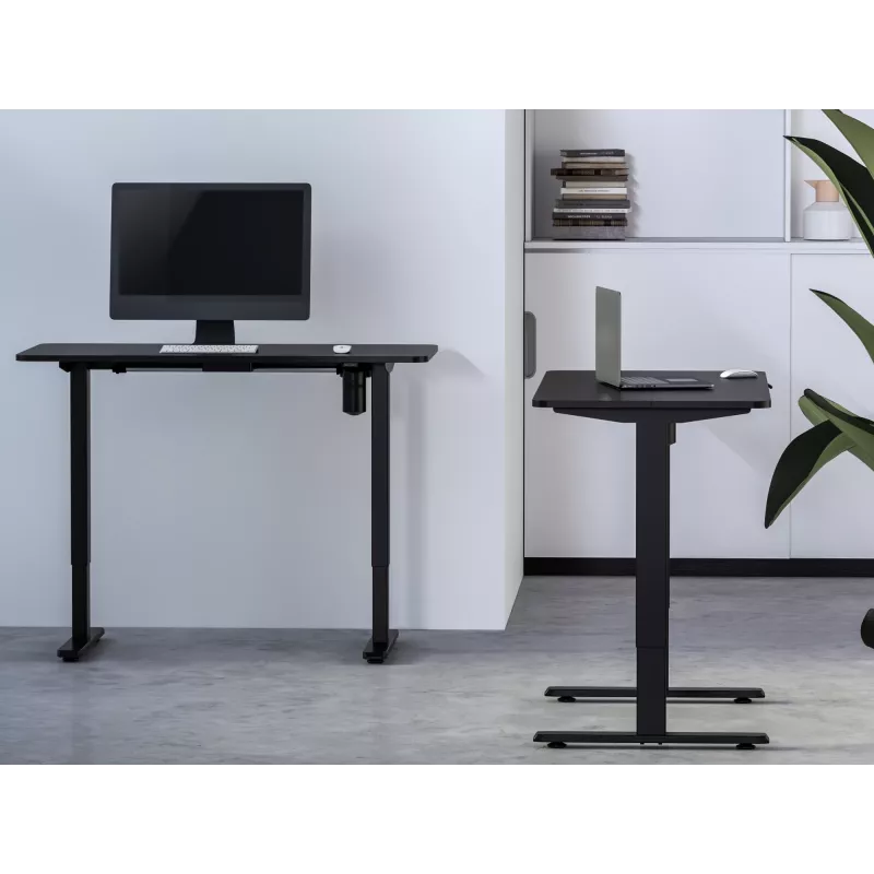Elektrinis sėdimo-stovimo stalo rėmas Equip 650812, juodas, stačiakampis, plastikinis