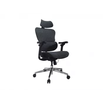 „Equip“ ergonomiška aukščiausios kokybės biuro kėdė su galvos atrama ir porankiais, mėlyna juoda