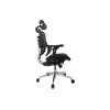 „Equip“ ergonomiška aukščiausios kokybės biuro kėdė su galvos atrama ir porankiais, mėlyna juoda