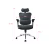 „Equip“ ergonomiška aukščiausios kokybės biuro kėdė su galvos atrama ir porankiais, mėlyna juoda