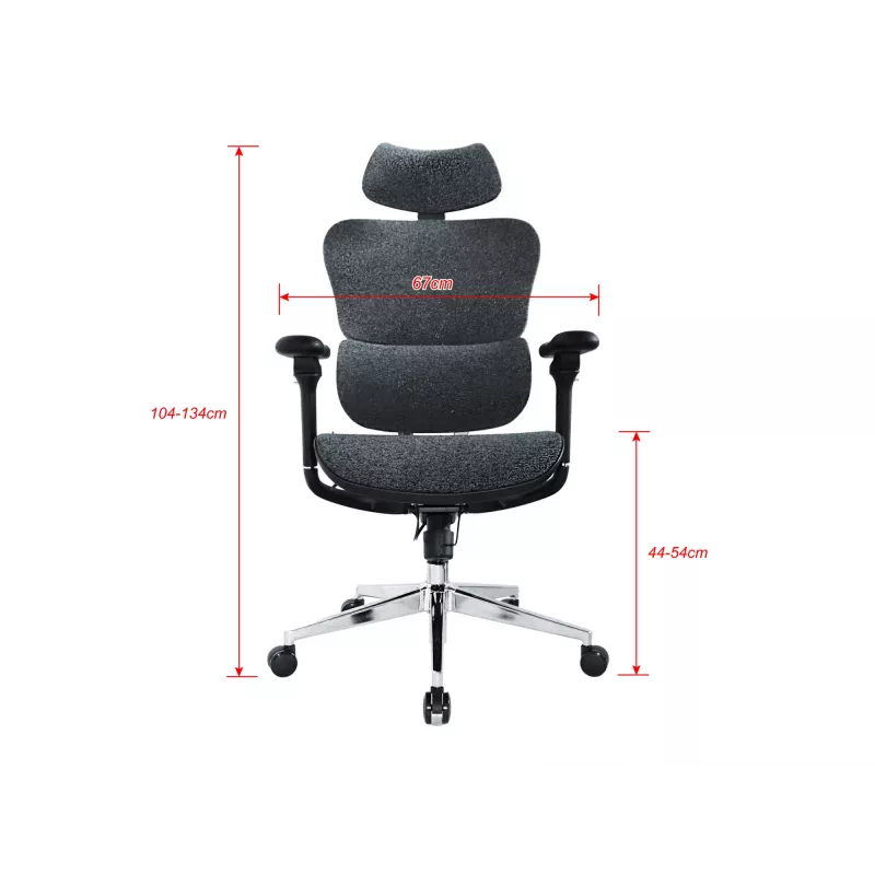 „Equip“ ergonomiška aukščiausios kokybės biuro kėdė su galvos atrama ir porankiais, mėlyna juoda