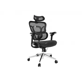 Equip Ergonominė Premium biuro kėdė su galvos atrama ir porankiais, juoda