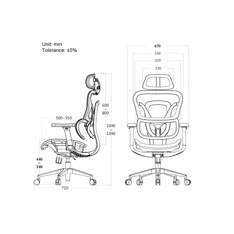 Equip Ergonominė Premium biuro kėdė su galvos atrama ir porankiais, juoda