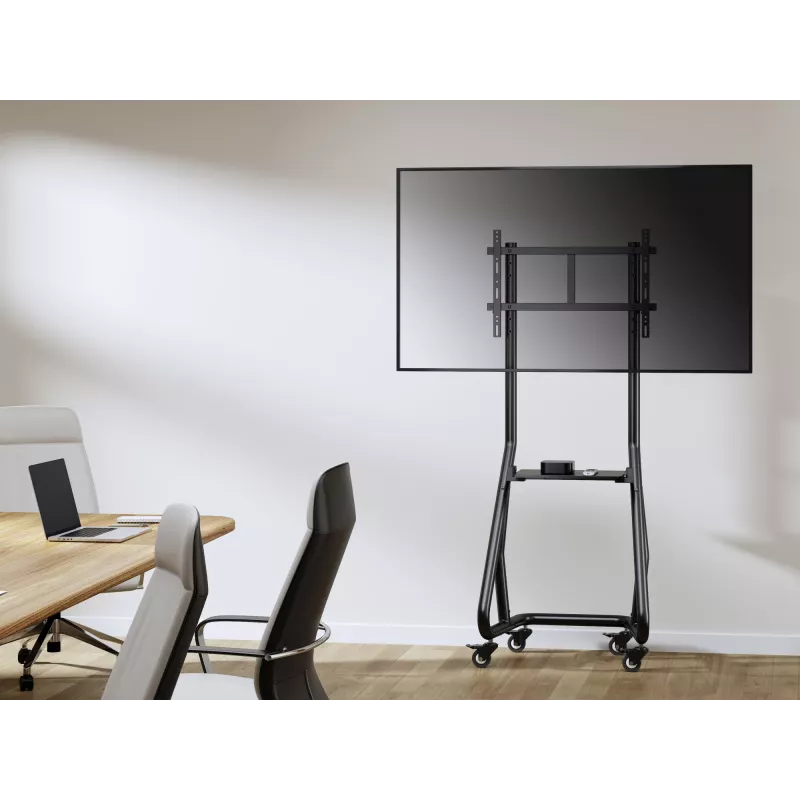 Equip 37–80 colių itin tvirtas televizoriaus stovas, 94 cm (37 col.), 2,03 m (80 col.), 200 x 200 mm, 600 x 400 mm, aliuminis, plastikas, nerūdijantis plienas, juoda