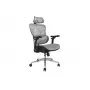 „Equip“ ergonominis aukščiausios kokybės biuro krėslas su galvos atrama ir porankiais, pilkas