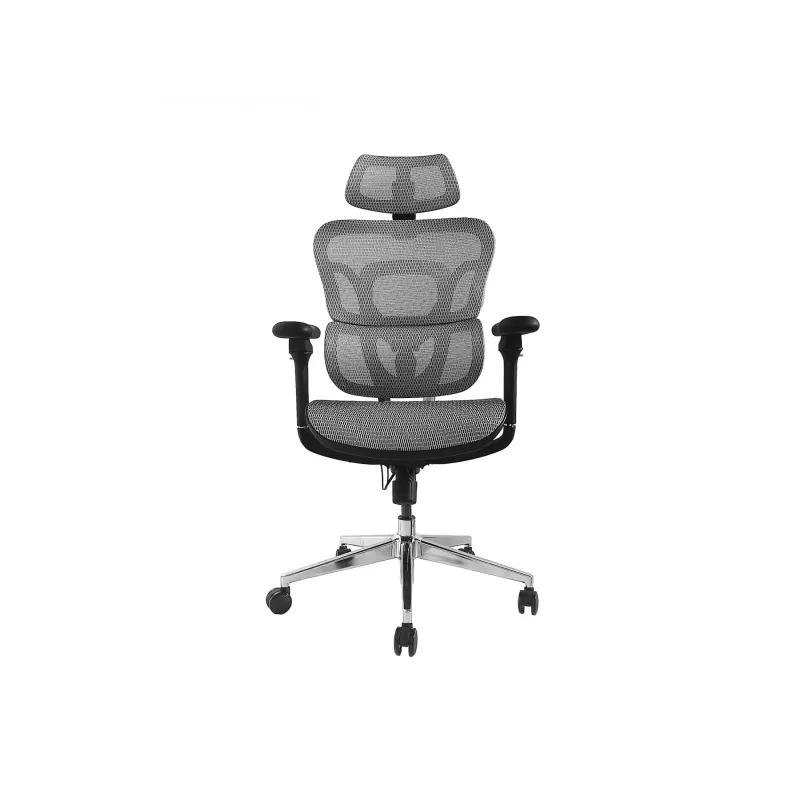 „Equip“ ergonominis aukščiausios kokybės biuro krėslas su galvos atrama ir porankiais, pilkas