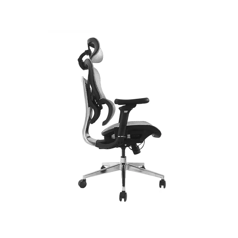 „Equip“ ergonominis aukščiausios kokybės biuro krėslas su galvos atrama ir porankiais, pilkas