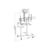 Equip mobilus motorizuotas LFD vežimėlis 55-100 colių, 2,54 m (100 colių), 200 x 200 mm, 800 x 600 mm, -10 - 5°, aliuminis, plastikas, nerūdijantis plienas, juoda