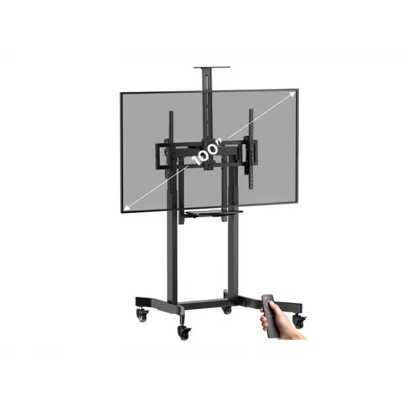 Equip mobilus motorizuotas LFD vežimėlis 55-100 colių, 2,54 m (100 colių), 200 x 200 mm, 800 x 600 mm, -10 - 5°, aliuminis, plastikas, nerūdijantis plienas, juoda